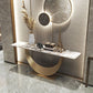 Glam Rectangle Console Accent Table Stone Console Sofa Table for Hall