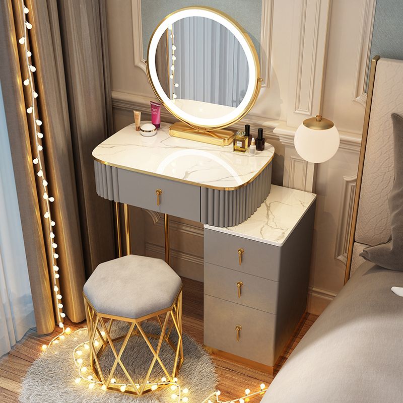 Solid Wood Makeup Vanity Desk Lighted Mirror Makeup Vanity Set Clearhalo 'Bedroom Furniture' 'furn' 'furn_makeup_vanities' 'Furniture' 'Makeup Vanities' 'makeup_vanities' 1200x1200_a5c1a612-d910-400d-9620-da140851a9df