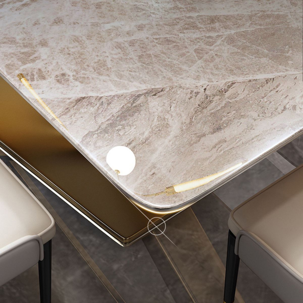 Sintered Stone Modern Dining Room Set with Rectangle Table and Metal Base Dining Set Clearhalo 'Dining Room Sets' 'Dining Tables & Seating' 'dining_room_set' 'furn' 'furn_dining_room_set' 'Furniture' 'furniture_dining_room_set' 'Kitchen & Dining Furniture' 'kitchen&dining_furn' 'kitchen' 1200x1200_a5c1dec2-e8bb-4cba-ae69-594eb0b0e55c