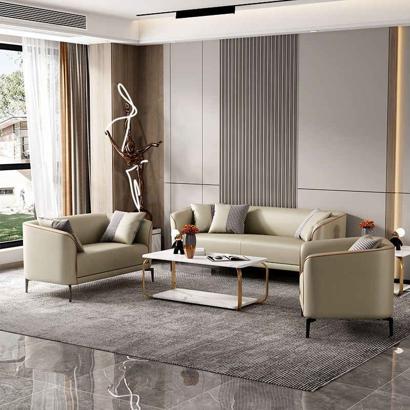 Divano in pelle finta contemporanea con sedile a cuscino singolo di divano in smoking da smoking da 3 posti