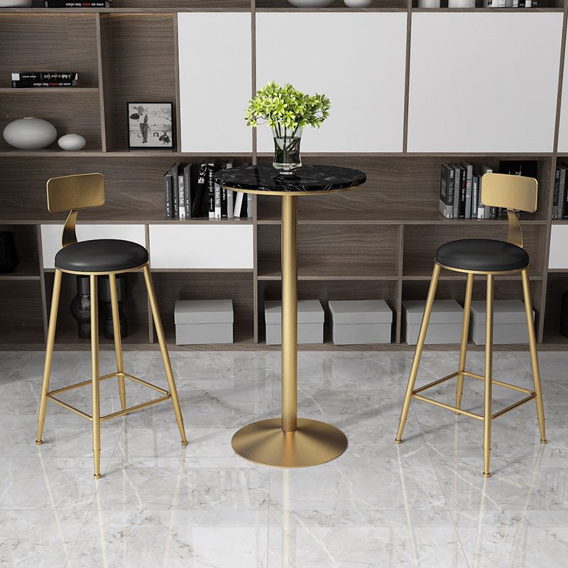 Nordic Marble Bar Table 42-inch Height Gold Metal Base Bistro Table Clearhalo 'Bar Furniture' 'Bar Tables' 'bar_tables' 'furn' 'furn_bar_tables' 'Furniture' 'furniture_bar_tables' 'Kitchen & Dining Furniture' 1200x1200_a5c4bfc9-2cf6-4550-9ead-de12747cc7b9