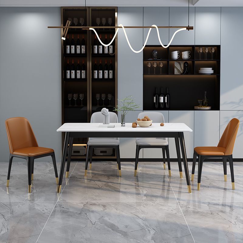 Nordic 1/4/5/7 Pieces Dining Set Rectangle Stone Dining Table for Dining Room Clearhalo 'Dining Room Sets' 'Dining Tables & Seating' 'dining_room_set' 'furn' 'furn_dining_room_set' 'Furniture' 'Kitchen & Dining Furniture' 1200x1200_a5c4f7ff-8fe2-4dfe-9f20-e4ce43a5e747