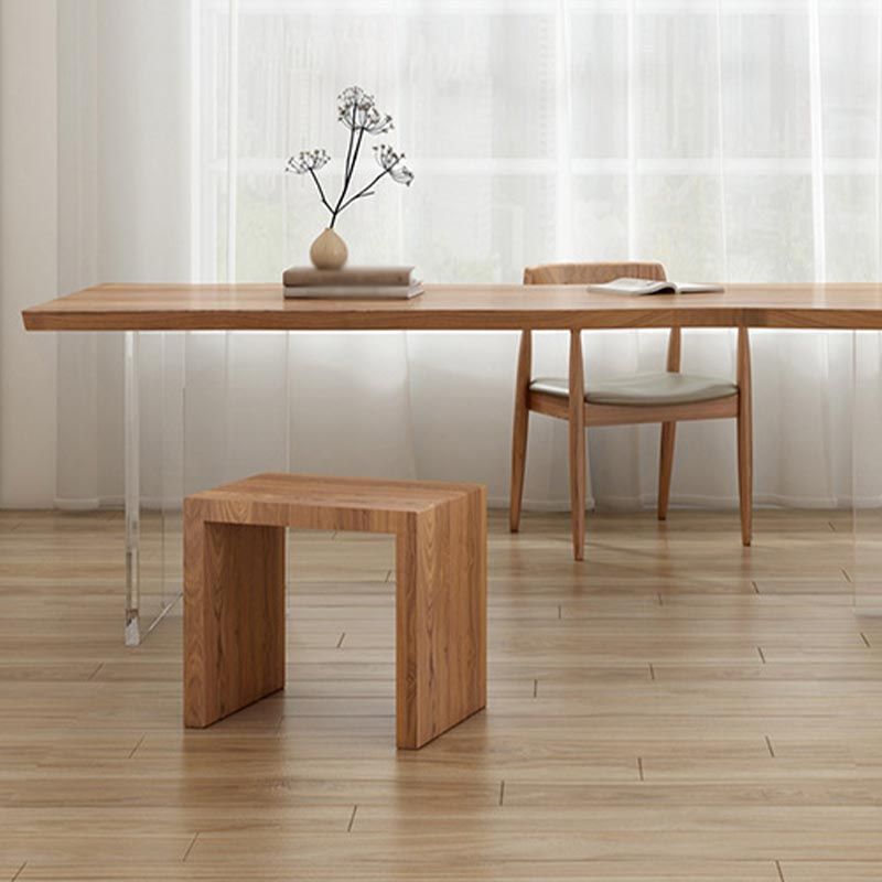 Table en bois massif contemporain pour table rectangle de restaurant avec base acrylique