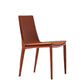Leather Dining Chair Minimalist Design Solid Back Armless Dining Chair