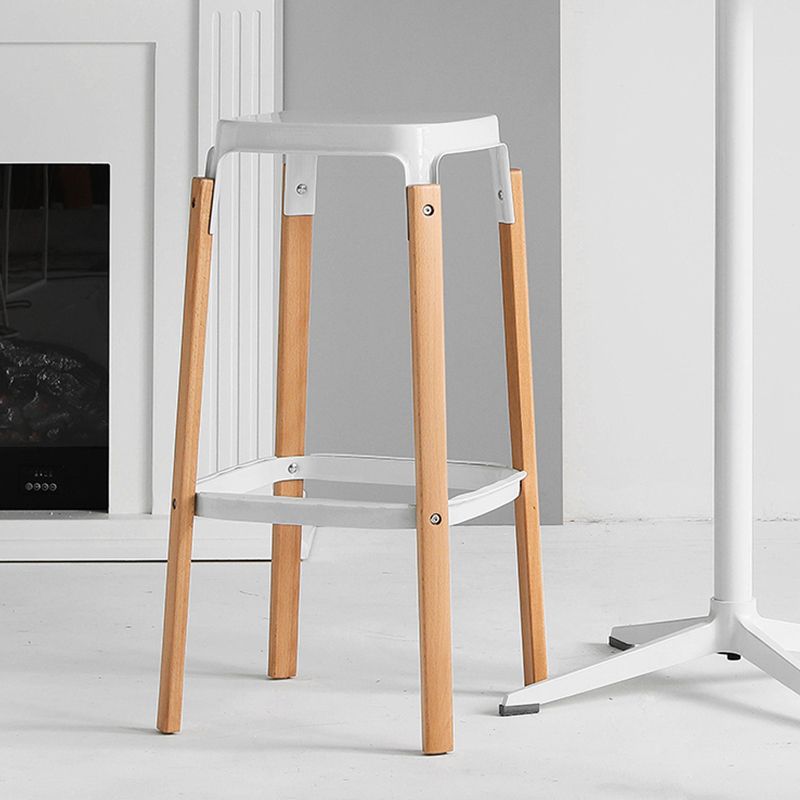 Contemporary Square Backless Bar Stool with Beech Solid Wood Legs Clearhalo 'Bar Furniture' 'Bar Stools' 'bar_stools' 'furn' 'furn_bar_stools' 'Furniture' 'Kitchen & Dining Furniture' 1200x1200_a5c71650-5b6d-4fee-bc7a-15e2294801ce