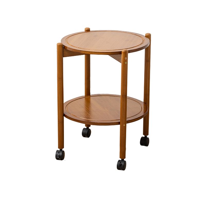 Modern Round Wood Side Table with 4 Legs and Storage for Living Room Clearhalo 'Coffee & Accent Tables' 'End & Side Tables' 'end_side_table' 'end_side_tables' 'furn' 'furn_end_side_tables' 'Furniture' 'furniture_end_side_table' 'Living Room Furniture' 1200x1200_a5c747f8-e635-4b06-b2ba-99d8c5f8531c