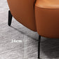 Fauteuil accent orange contemporain avec cadre en bois massif et pattes en métal