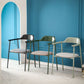 Modern Style Metal Arm Chair Open Back Dining Side Chair with Wood back Clearhalo 'Dining Chairs' 'Dining Tables & Seating' 'dining_chair' 'furn' 'furn_dining_chair' 'Furniture' 'furniture_dining_chair' 'Kitchen & Dining Furniture' 1200x1200_a5cafa0a-9543-4139-9dbb-00233de77d03