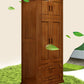 Modern Wardrobe Armoire Solid Wood Wardrobe Cabinet with Doors and Drawer