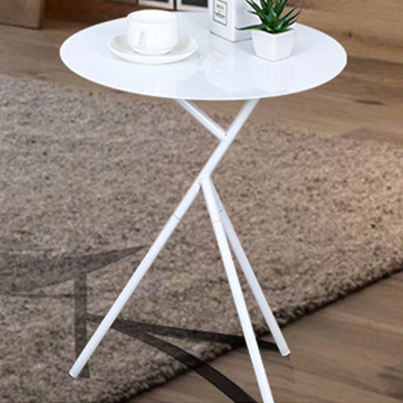 Modern Simple Iron Round Side Table Dia 17.7" 3 Legs End Table