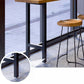 Schwarzer Bartisch mit Bockgestell aus Metall, industrieller, rechteckiger Bartisch