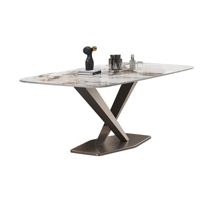 Dining Room Set Contemporary with Sintered Stone Dining Table and Cushion Chairs Clearhalo 'Dining Room Sets' 'Dining Tables & Seating' 'dining_room_set' 'furn' 'furn_dining_room_set' 'Furniture' 'furniture_dining_room_set' 'Kitchen & Dining Furniture' 'kitchen&dining_furn' 'kitchen' 1200x1200_a5ccdfc1-e453-4845-befd-87648a9a1790