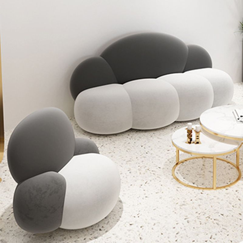 29,52 "divano a forma di nuvola curva larga in velluto per soggiorno per soggiorno