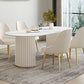 Contemporary Sintered Stone Dining Table Oval Dining Table for Home Use Clearhalo 'Dining Tables & Seating' 'Dining Tables' 'dining_table' 'furn' 'furn_dining_table' 'Furniture' 'Kitchen & Dining Furniture' 1200x1200_a5cfa803-6310-47bb-9f64-cfffaeee92ae