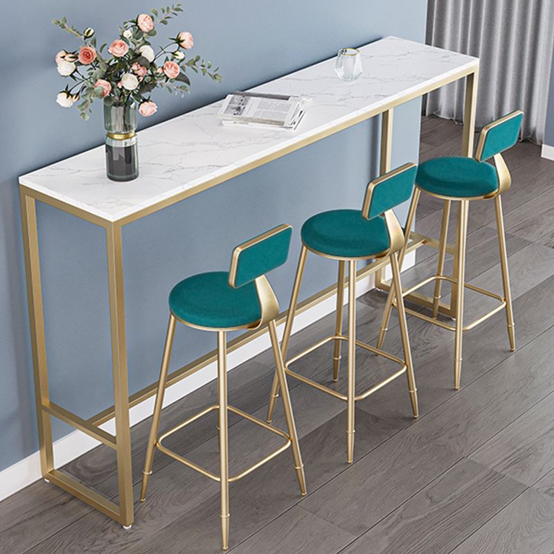 Nordic Armless Backrest Counter Stool Iron Dining Room Bar Stool with Cushion and Pedal Clearhalo 'Bar Furniture' 'Bar Stools' 'bar_stools' 'furn' 'furn_bar_stools' 'Furniture' 'furniture_bar_stools' 'Kitchen & Dining Furniture' 1200x1200_a5d00c13-87b3-4c8d-b138-039f079e727a