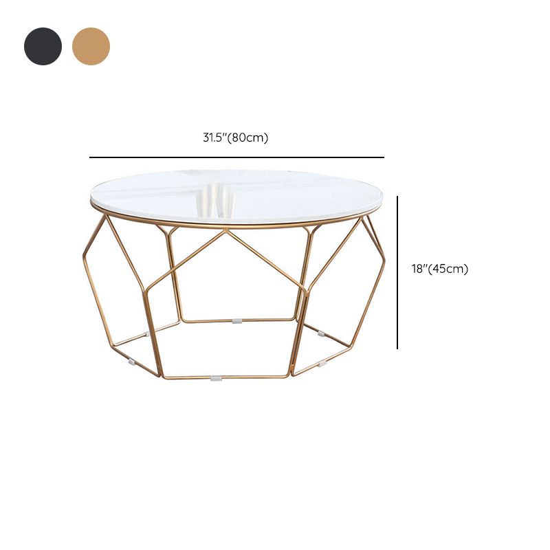 Round Coffee Table Minimalist Coffee Table for Living Room in White Clearhalo 'Coffee & Accent Tables' 'Coffee Tables' 'coffee_tables' 'furn' 'furn_coffee_tables' 'Furniture' 'Living Room Furniture' 1200x1200_a5d07b21-da4b-40db-b952-d4248ed7d8da