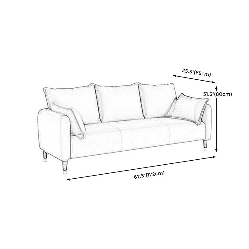 Scandinavian Sofa with 3 Pillows and Pillow Top Arm for Three People Clearhalo 'Furniture' 'furniture_sofas' 'Living Room Furniture' 'Sofa' 'sofas' 1200x1200_a5d1849e-9eac-4780-8e2d-a463fa24fec7