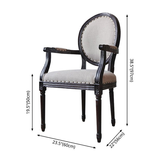 Farmhouse Fabric Dining Table Set 38"H King Louis Back Side Chair with Wooden Base for Restaurant Clearhalo ' kitchen&dining_furn' 'Dining Chairs' 'Dining Tables & Seating' 'dining_chair' 'furn' 'furn_dining_chair' 'Furniture' 'furniture_dining_chair' 'Kitchen & Dining Furniture' 'kitchen' 1200x1200_a5d2b73d-64e7-4b11-8f89-e8be3c288d8b