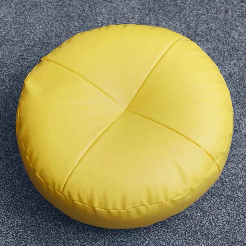 Modern Pouf Ottoman Leather Upholstered Solid Color Round Ottoman Clearhalo 'furn' 'furn_ottomans_poufs' 'Furniture' 'Living Room Furniture' 'Ottomans & Poufs' 'ottomans_poufs' 1200x1200_a5d2d74c-dc0a-49f3-ac69-d9c9a5591658