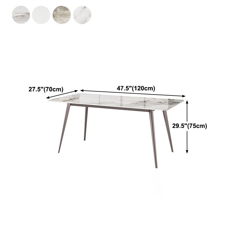 Rectangle 4 Legs Dining Table Modern Sintered Stone Dining Room Table Clearhalo 'Dining Tables & Seating' 'Dining Tables' 'dining_table' 'furn' 'furn_dining_table' 'Furniture' 'Kitchen & Dining Furniture' 1200x1200_a5d3e4fb-7d7c-4e61-a067-82182a05bc5c