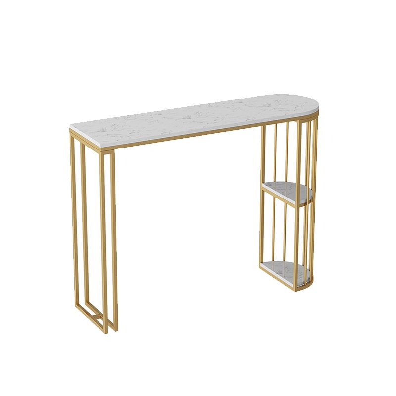 Glam Stone Bar Table Metal Base Storage Table for Living Room Clearhalo 'Bar Furniture' 'Bar Tables' 'bar_tables' 'furn' 'furn_bar_tables' 'Furniture' 'Kitchen & Dining Furniture' 1200x1200_a5d40f67-c81f-45aa-967e-212f1e8af1b0