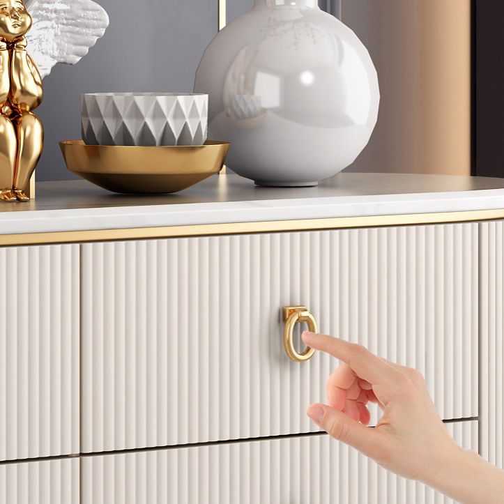 6-Drawer Engineered Wood Sideboard Modern Buffet Table with Stone for Dining Room Clearhalo 'buffet_sideboard' 'Buffets & Sideboards' 'furn' 'furn_buffet_sideboard' 'Furniture' 'Kitchen & Dining Furniture' 1200x1200_a5d56ca0-2e29-43b5-b9d2-4439a60b546f