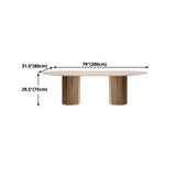 Pinewood Solid Wood Dining Table Modern Wood Color Double Pedestal Table for Dining Room Clearhalo ' dining_table' 'Dining Tables & Seating' 'Dining Tables' 'furn' 'furn_dining_table' 'Furniture' 'furniture_dining_table' 'Kitchen & Dining Furniture' 'kitchen&dining_furn' 'kitchen' 'kitchen_dining_table' 1200x1200_a5d6f97a-2d01-4e5a-b736-0b97f4025220