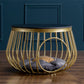 Glam Slate/Glass Top Coffee Table Dia 21.7" Frame Cocktail Table with Storage Clearhalo 'Coffee & Accent Tables' 'Coffee Tables' 'coffee_tables' 'furn' 'furn_coffee_tables' 'Furniture' 'Living Room Furniture' 1200x1200_a5d72f1d-eec1-464f-b67d-668c7c5a460a