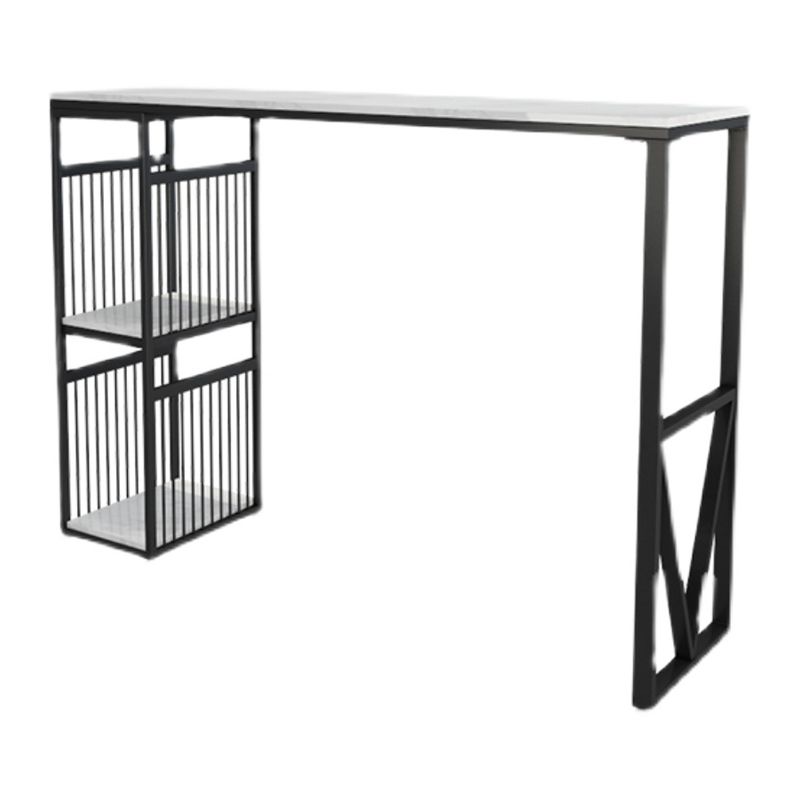 White and Black Glam Style Bar Table in Marble and Metal Milk Tea Shop Bar Table Clearhalo 'Bar Furniture' 'Bar Tables' 'bar_tables' 'furn' 'furn_bar_tables' 'Furniture' 'furniture_bar_tables' 'Kitchen & Dining Furniture' 1200x1200_a5d8c61c-01ad-4d42-8173-97b6b0bcfeef