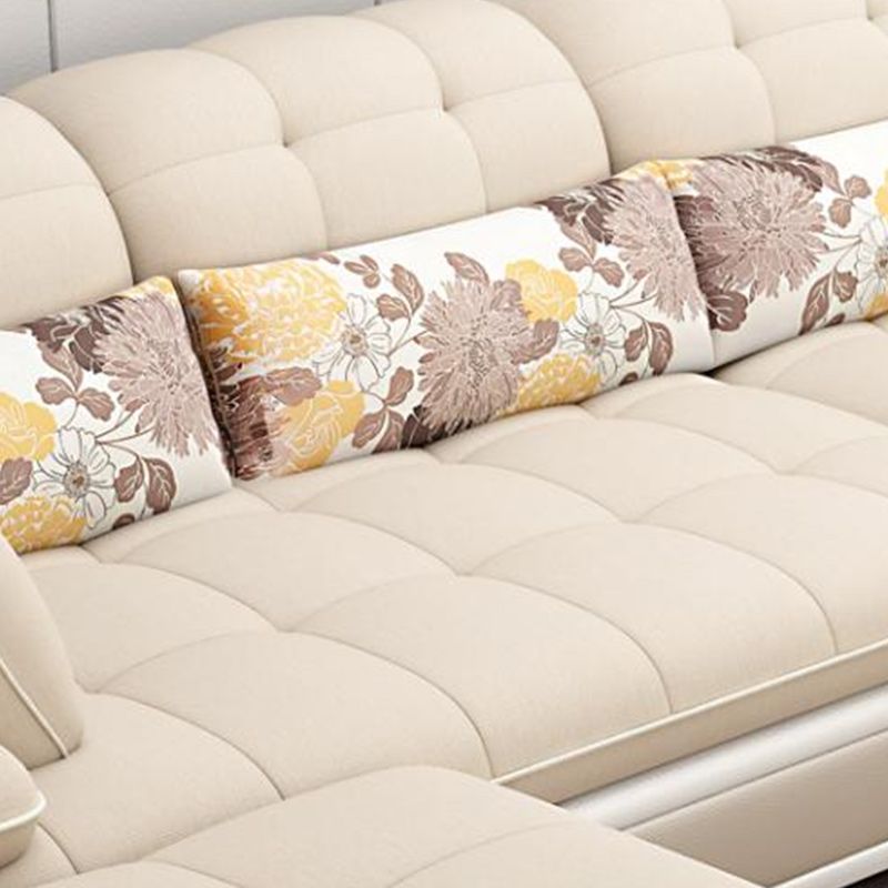 Divano trapuntato nordico con bracciolo cuscino per cinturino posteriore in kaki/verde/grigio sezionale