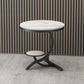 Mesa de esquina blanca de mesa de doble nivel moderna para sala de estar para sala de estar