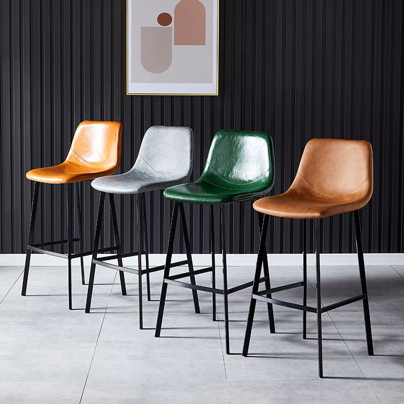Industrial Leather Metal Counter Stools Low Back Bar Stools with Bucket Seat Clearhalo 'Bar Furniture' 'Bar Stools' 'bar_stools' 'furn' 'furn_bar_stools' 'furniture_bar_stools' 'Kitchen & Dining Furniture' 'kitchen&dining_furn' 'kitchen' 'kitchen_furn' Furniture' 1200x1200_a5d9c320-92a3-43c7-8a4f-1f676e4928a5