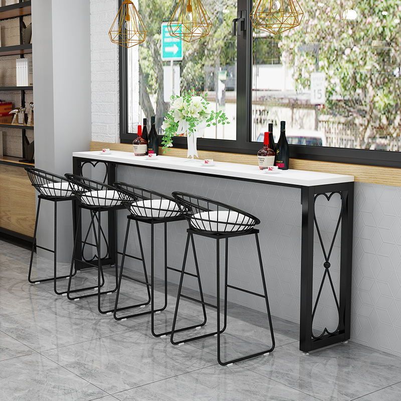 Glam Style Bar-height Table Metal Base Bistro Pub Table with Double Pedestal Clearhalo 'Bar Furniture' 'Bar Tables' 'bar_tables' 'furn' 'furn_bar_tables' 'Furniture' 'Kitchen & Dining Furniture' 1200x1200_a5d9f76b-6479-4bcd-8d2a-8a46a0eb9650