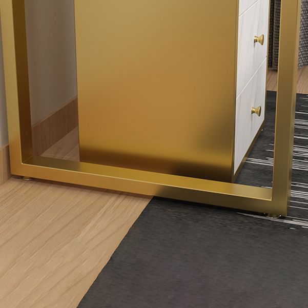 Scrivania in pietra sinterita glam camera da letto a forma di a forma di scrittura bianca con gamba in acciaio dorato