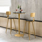 1/2/3/4 Pieces Glam Round Bar Table Set Bistro Set with Faux Marble Top