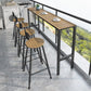 Industrieller Bartisch mit Metallgestell, Pub-Höhe, Esstisch für die Terrasse
