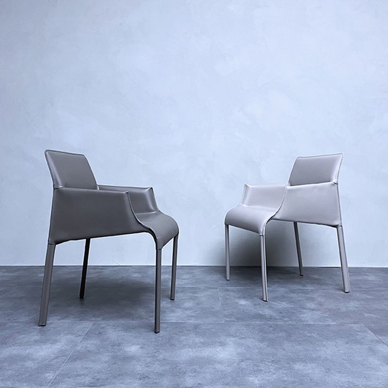 Contemporary Faux Leather Guest Chair Upholstered Dining Arm Chair