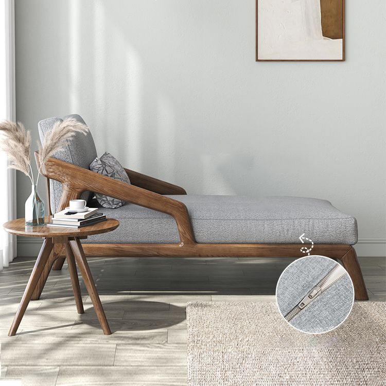 Scandinavian Upholstered Chaise Lounge Couch Two Arms Chaise in Grey