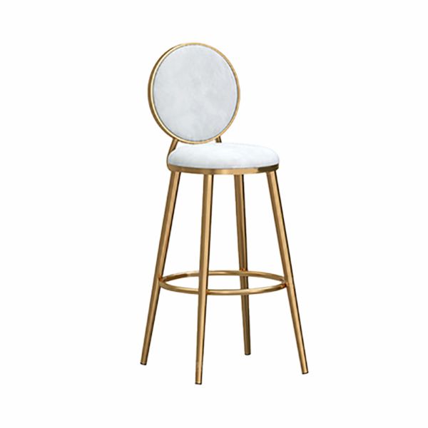 Nordic Glam Style Bar-stool Round Counter Bar-stool with Metal Legs for Home Clearhalo 'Bar Furniture' 'Bar Stools' 'bar_stools' 'furn' 'furn_bar_stools' 'Furniture' 'Kitchen & Dining Furniture' 1200x1200_a5dd193c-1332-4c20-ade3-9c95242f5717