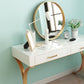 15.74" Wide Bedroom Dressing Table White Gold Make-up Vanity with 4 Storage Drawers