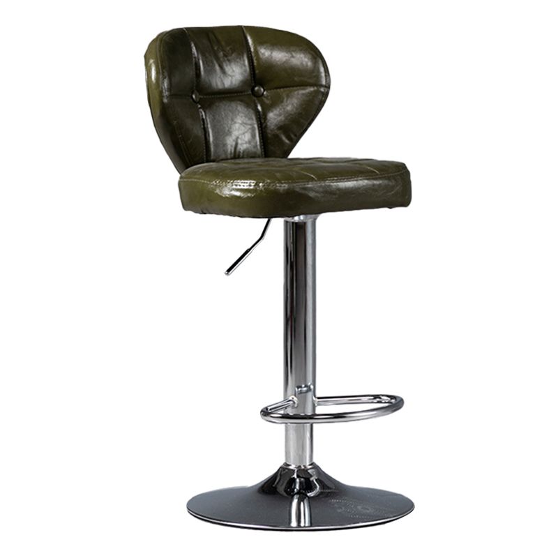 Industrial Style Leather Upholstered Barstool Adjustable Height Swivel Bar Stool Clearhalo 'Bar Furniture' 'Bar Stools' 'bar_stools' 'furniture_bar_stools' 'Kitchen & Dining Furniture' 'kitchen&dining_furn' 'kitchen' 'kitchen_furn' Furniture' 1200x1200_a5dd8639-8695-4440-a0ed-3a0289077b0c