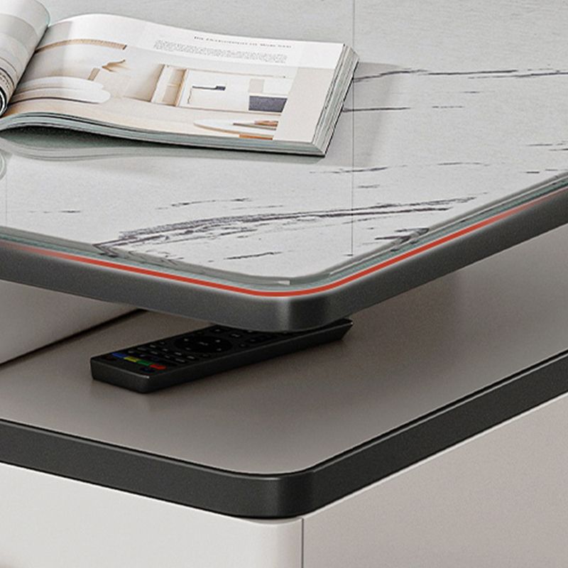 Rectangle Single Stone Coffee Table 4 Legs Coffee Table with Storage Clearhalo 'Coffee & Accent Tables' 'Coffee Tables' 'coffee_tables' 'furn' 'furn_coffee_tables' 'Furniture' 'Living Room Furniture' 1200x1200_a5dfcedc-abb8-463c-8110-cc2c8313dd5f