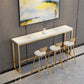White Glam Style Bar Table in Gold Iron Top and Faux Marble Milk Tea Shop Bar Table Clearhalo 'Bar Furniture' 'Bar Tables' 'bar_tables' 'furn' 'furn_bar_tables' 'Furniture' 'furniture_bar_tables' 'Kitchen & Dining Furniture' 'kitchen&dining_furn' 'kitchen' 1200x1200_a5e15117-bab0-4617-b11d-123288e7b2e2