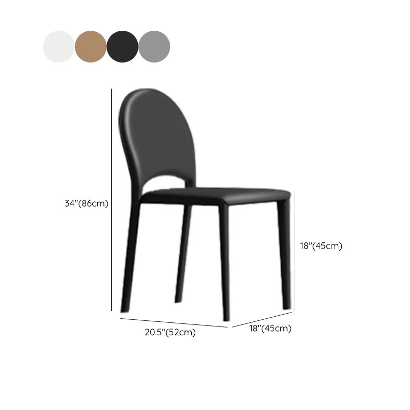 Indoor Faux Leather Side Chair Dining Room Armless Dining Chairs
