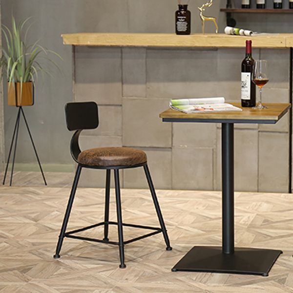 Modern Style Bar Chair with Low Back Footrest Round Seat Iron Legs for Kitchen Bar Clearhalo 'Bar Furniture' 'Bar Stools' 'bar_stools' 'furn' 'furn_bar_stools' 'furniture_bar_stools' 'Kitchen & Dining Furniture' 'kitchen&dining_furn' 'kitchen' 'kitchen_furn' Furniture' 1200x1200_a5e2fa04-0c62-43cf-b5ba-f136a29318b3