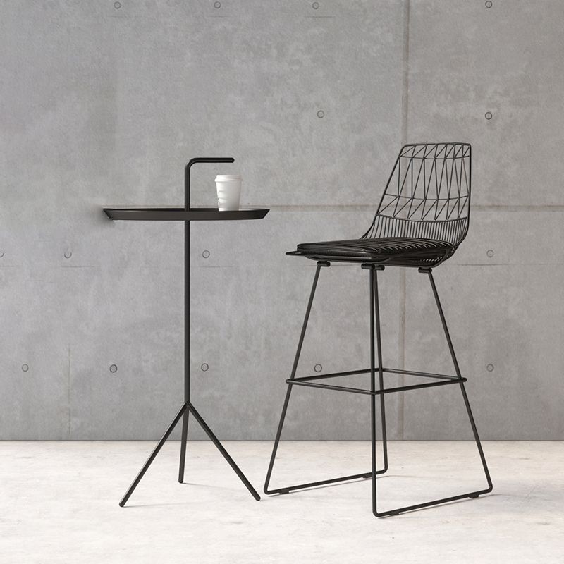 Contemporary Metal Barstool Bristol Bar Stool with Iron Legs and Low Back Clearhalo 'Bar Furniture' 'Bar Stools' 'bar_stools' 'furn' 'furn_bar_stools' 'furniture_bar_stools' 'Kitchen & Dining Furniture' 'kitchen&dining_furn' 'kitchen' 'kitchen_furn' Furniture' 1200x1200_a5e424e4-54c0-44b5-9142-f021a6a14278