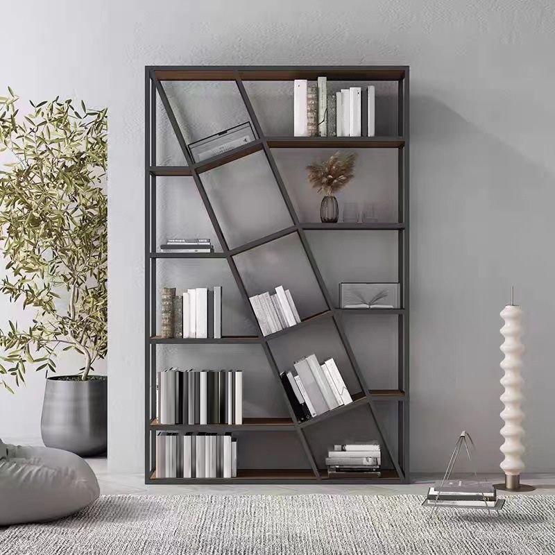 Modern Metal Bookcase Open Shelf Bookshelf for Living Room 70.9" H X 11.8" W Clearhalo 'Bookcases' 'furn' 'furn_bookcases' 'Furniture' 'Office Furniture' 1200x1200_a5e58d6a-116f-44f3-8e73-b11e8179f219