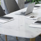 Moderne 1/7-delige eetset rechthoekige stenen eettafel voor café-eetkamer