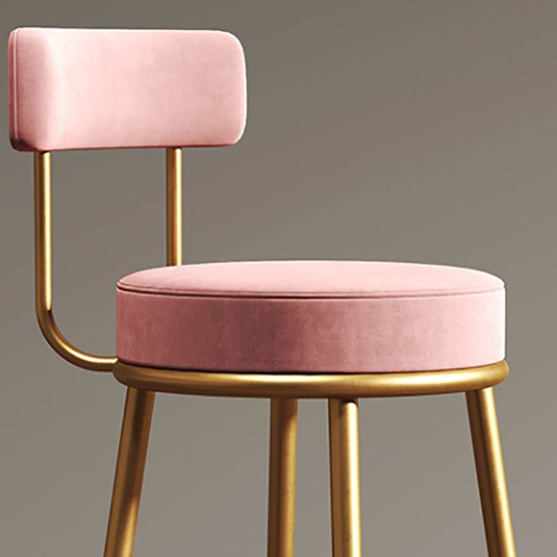 Nordic Glam Style Bar Stool Round Counter Bar Stool with Metal Legs Clearhalo 'Bar Furniture' 'Bar Stools' 'bar_stools' 'furn' 'furn_bar_stools' 'Furniture' 'furniture_bar_stools' 'Kitchen & Dining Furniture' 1200x1200_a5e65809-ade2-493f-826e-42aca54ce9bc