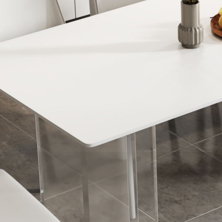 Modern Style Sintered Stone Dining Table Set White 1/4/6/7/8 Pieces Dining Set Clearhalo 'Dining Room Sets' 'Dining Tables & Seating' 'dining_room_set' 'furn' 'furn_dining_room_set' 'Furniture' 'Kitchen & Dining Furniture' 1200x1200_a5e74e16-e437-48c1-8c6b-8c75f1e90bd8